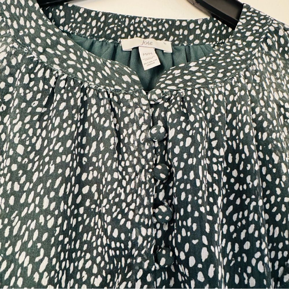 Joie Limited Edition Balloon Sleeve Dress Arctic Animal Spot Size Medium - Picture 5 of 7